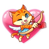 Cupid Cat WhatsApp Sticker #6