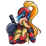 Lady Deadpool WhatsApp Sticker #19