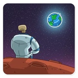 Lone Dead Spaceman WhatsApp Sticker #6