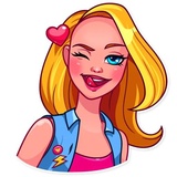 Pink Doll WhatsApp Sticker #13