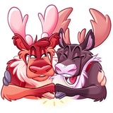Reindeer Party WhatsApp Sticker #13