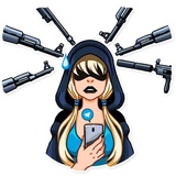 Resistance Girl WhatsApp Sticker #21
