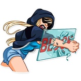 Resistance Girl WhatsApp Sticker #22
