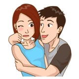 Romantic Couple in Love WhatsApp Sticker pack
