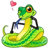 Sneaky Snake WhatsApp Sticker #2
