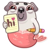 Water Pug WhatsApp Sticker #5