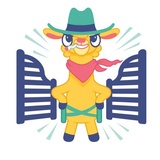 Crazy Llama WhatsApp Sticker #5
