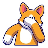 Grumpy Shiba WhatsApp Sticker #18