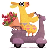 Hipster Llama WhatsApp Sticker #11